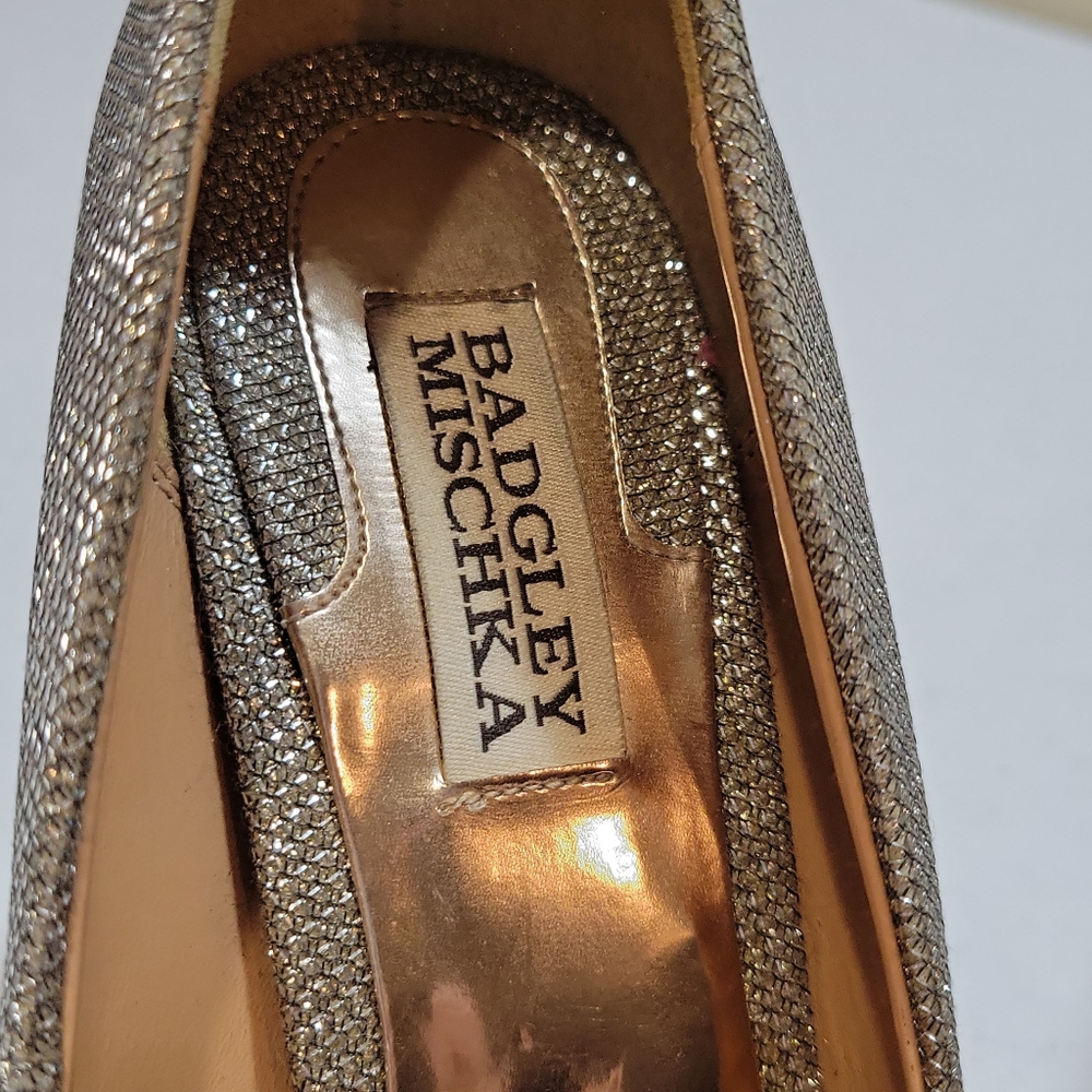 Badgley Mischka Open Toed Sparkly Platform Heels,… - image 6